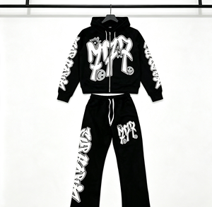 Conjunto de Sudadera con Capucha y Pantalones Largos Holgados con Estampado de Letras, Estilo Hip Hop Otoñal, Unisex, Estilo Europeo Americano - Product Image 1