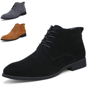 Bottes pour hommes de grande taille 38-48, en cuir de daim de vache, design élégant, imperméables, antidérapantes, chaussures d'hiver pour hommes, bottes décontractées pour hommes - Product Image 4