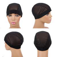 AHVAST Bonnet de perruque noir ajustable en maille extensible pour perruque, bonnet de perruque en filet de spandex