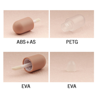 Mini tube de brillant à lèvres en plastique HDPE transparent de 2 ml, résistant à la corrosion, avec applicateur brosse, bouchon à vis, forme de capsule, impression personnalisée