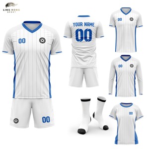 Ensembles de maillots de <span class=keywords><strong>football</strong></span> rétro personnalisés, été automne, uniformes de <span class=keywords><strong>football</strong></span> unisexes, 100% polyester, short respirant, anti-transpiration, séchage rapide - Product Image 1