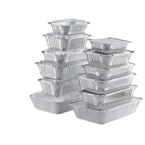 8011 кухонная упаковка для пищевых продуктов, контейнер из алюминиевой фольги более 100 размера, поддон из алюминиевой фольги с крышками