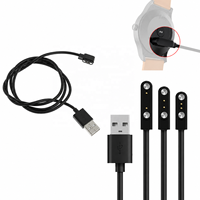 Câble de charge magnétique universel 2 broches 4 mm 7,62 mm 4 broches, cordon de charge USB noir et blanc pour montres intelligentes