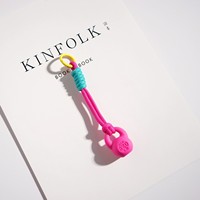 Легкий брелок-подвеска из ПВХ в виде современного художественного рюкзака, фитнес-подарок для новых креативных спортивных аксессуаров, подвеска-кеттлбелл на веревке, брелок для ключей