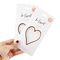 Fenêtre en forme de coeur blanc feuille d'or logo taille personnalisée papier carton presse sur ongles artificiels autocollant emballage boîte enveloppe