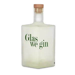 Offre Spéciale moderne bricolage Logo coloré personnalisé mat givre brillant avec bouteille en verre de forme carrée en liège