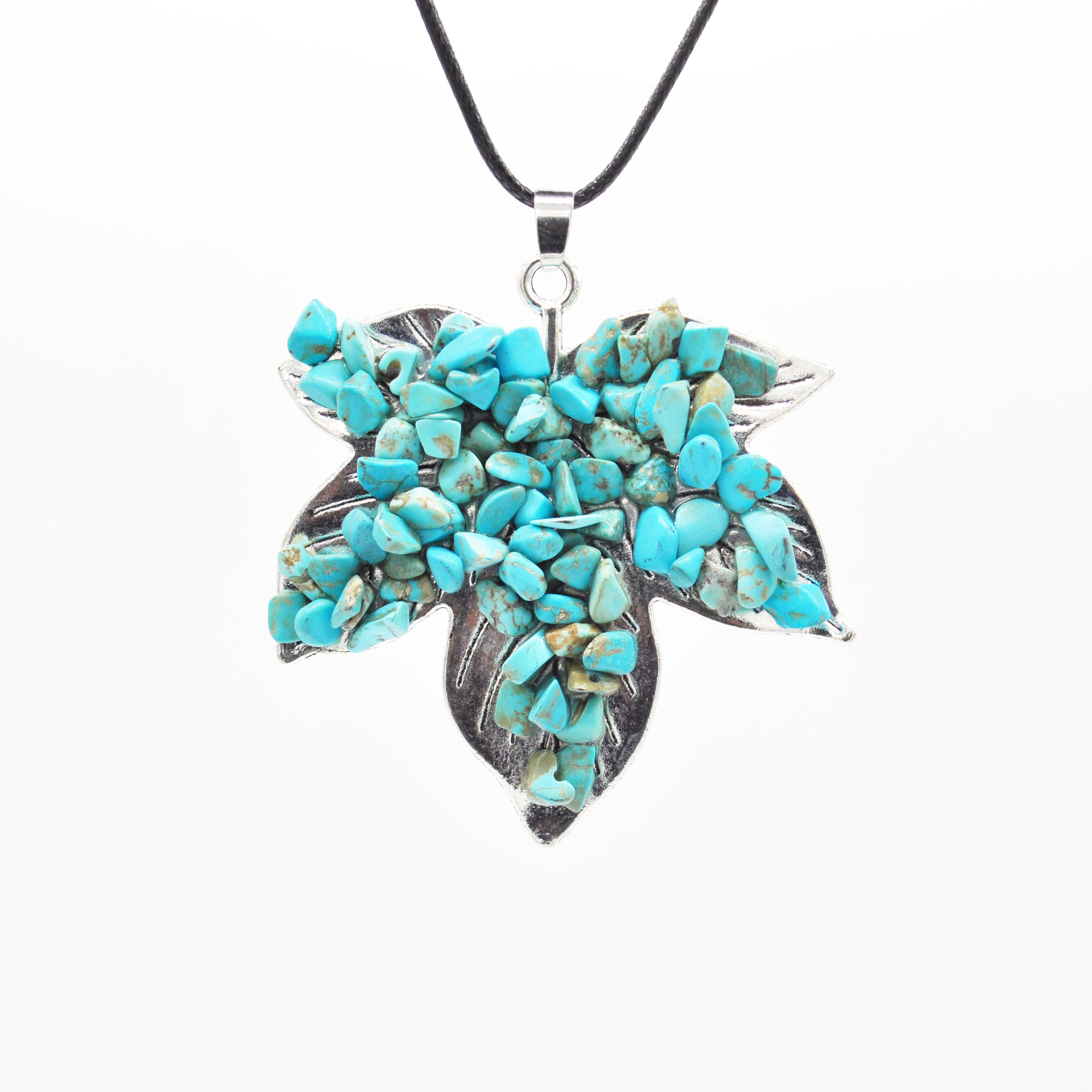Blue turquoise leather cord