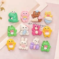 Mini Coque de Téléphone Adorable Motif Animal (Grenouille, Lapin, Dinosaure) en Crème Adhésive à la Goutte d'Huile pour Accessoires de Bijoux DIY