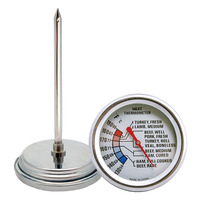 Termometer Daging Digital dengan Dial Logam untuk Dapur, BBQ, dan Memasak Rumah Tangga, Rentang Suhu 0-120C