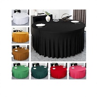Jupe de table universelle quatre saisons, style européen et américain, imprimée, épaisse, anti-poussière, grande élasticité, en polyester