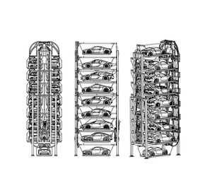 PLC kiểm soát 8-20 xe nâng ROTARY bãi đậu xe nâng tiết kiệm không gian xe Hệ thống đỗ xe thang máy nâng - Product Image 1