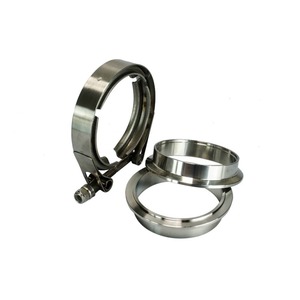 POYRACING Collier de serrage pour tuyau en acier inoxydable de 3,5 pouces, finition polie, pour connexion de bride d'échappement - Product Image 5