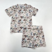Ensemble de pyjamas de Noël personnalisés pour enfants, en fibre de bambou douce, avec boutons, vêtements de nuit OEM/ODM pour garçons et filles