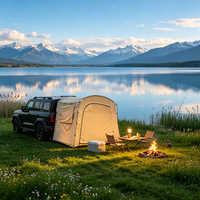 Auto-Heckklappe & SUV-Zelt für 2/3 Personen, 100% Polyester DW01 Langstrecken-Fahrerzelt mit Fliegengitter