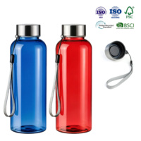 Bouteille d'eau en plastique transparente avec sangle pour enfants