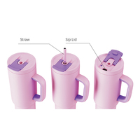 Mug à Café Portable pour Voiture en Acier Inoxydable Personnalisable 40oz avec Poignée et Paille, Cadeau de Noël 2025