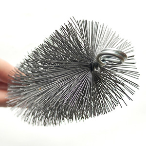 Brosse de nettoyage de cheminée ronde de 6 pouces en fil galvanisé, <span class=keywords><strong>kit</strong></span> de balayage de cheminée avec double tige pour le nettoyage des conduits et des tuyaux - Product Image 1