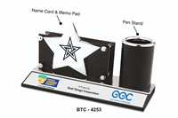 Organisateur de bureau exécutif en acrylique : porte-cartes de visite, bloc-notes, support à stylos – Cadeau d'entreprise et souvenir promotionnel