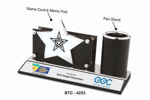 ที่จัดระเบียบโต๊ะอะคริลิคพร้อมที่ใส่บัตรชื่อ แผ่นบันทึก และที่วางปากกา ของพรีเมียมสำหรับโต๊ะทำงาน เหมาะสำหรับเป็นของขวัญองค์กร - Product Image 3