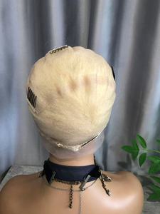 CF394 Straight Human Hair Full Lace <strong>Wigs</strong> Blonde #613 Preplucked <strong>Braid</strong> <strong>Wig</strong> Brazilian Human Hair Full Lace <strong>Wig</strong> for Braiding 10" - Product Image 5