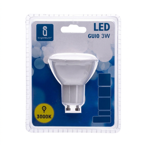 Lampadina LED A5 GU10 a Risparmio Energetico 3W 3000K, Sorgente Luminosa in Plastica, Garanzia di 3 Anni, Uso Residenziale, Modello ES 176174 - Product Image 1