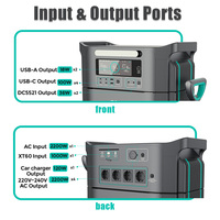Estación de energía solar portátil de 110V 220V para acampar 2400W 2200W 2048Wh 2074Wh RV Port Jump Starter almacén de la UE