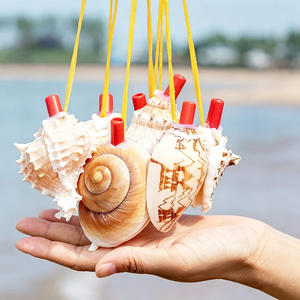 Fischietto in Conchiglia Naturale, Corno di Conchiglia Fatto a Mano per Esibizioni Musicali, Attività all'Aperto, Feste a Tema Spiaggia, Decorazioni per Matrimoni - Product Image 2