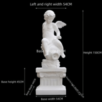 Sculpture de fontaine d'ange en résine de style européen de haute qualité, statue d'élément aquatique pour la décoration de cour, de villa ou d'hôtel