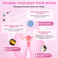 Gummies Hatmanlabs Premium Équilibre pH Féminin, Ananas Hawaïen, Santé Vaginale Probiotiques pour Femmes, Soutien Immunitaire