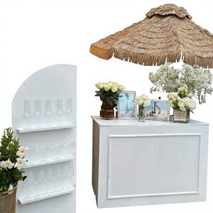 Mesa de Recepción Desmontable Moderna de Metal Blanco Personalizada LEDA, Decoración de Bar Móvil para Eventos - Product Image 1