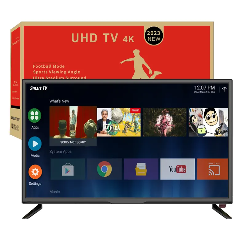 TV pintar OEM/ODM TV LED televisi oled produsen televisi 4k UHD tanpa bingkai tv pintar 55 "65" 75 "85" inci