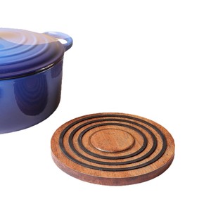 Wooden Round Magnetic Heat Insulating Pot Mat Acacia Wood With Magnetic Base <b>Kitchen</b> Countertop Casserole Pad Anti Scalding - Product Image 2