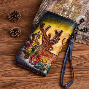 AndoBag Cartera Larga con Cierre de Cabeza de Ciervo para Mujer, Cuero Vacuno Genuino, Gran Capacidad, Estilo Vintage, 88007 - Product Image 4