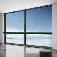 Système de fenêtres coulissantes panoramiques en aluminium à rupture de pont thermique personnalisées, grande vue, verre trempé, pour villa extérieure