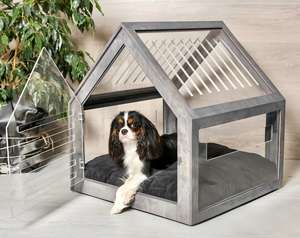 Nouvelle Cage Écologique Détachable pour Animaux de Compagnie, Motif Bois, Fermeture Auto-agrippante, Idéale pour Chats de Petites et Moyennes Races, Forme Carrée - Product Image 1