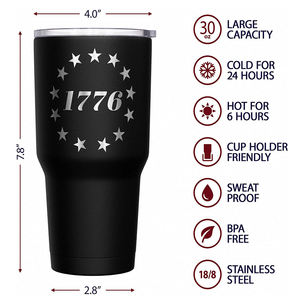 แก้วน้ำสแตนเลสหุ้มฉนวนขนาด 30 ออนซ์ และแก้วน้ำแบบสองชั้น - Product Image 6