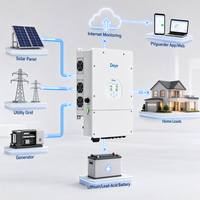 Inverter Hybrid Deye Split Phase, 7.6kW 48V Tegangan Rendah, Penyimpanan Energi Surya Rumah Tangga, Stok Tersedia