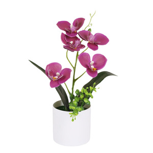 Orquídea Phalaenopsis artificial de Yiwu Datuo Florist, planta en maceta de 20 cm, flor decorativa de alta simulación para el hogar y la oficina. - Product Image 5