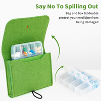 Offre Spéciale : Étui Portable en Feutre Non Tissé Tendance pour Pilules, Boîte de Rangement de Haute Qualité en EVA + PP pour Usage Quotidien et Extérieur (Vente en Gros)