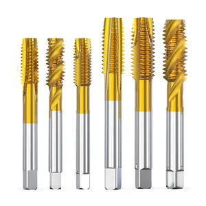 HUHAO Straight Screw Taps Up And Down Flat Spiral Thread Tap Coated Cnc Metal Thread Drill Bits