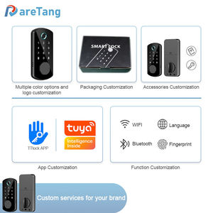 <span class=keywords><strong>Serrure</strong></span> de porte extérieure Tuya APP noire AF07, <span class=keywords><strong>serrure</strong></span> numérique à empreinte digitale et combinaison - Product Image 6
