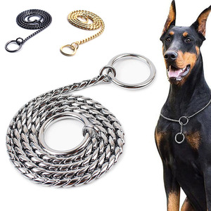 Cadena de serpiente para perro de Metal negro 2024, <span class=keywords><strong>Collar</strong></span> de acero inoxidable para mascotas, Correa P, cadena P de entrenamiento de serpiente dorada, <span class=keywords><strong>Collar</strong></span> de estrangulación, accesorio para perro - Product Image 6