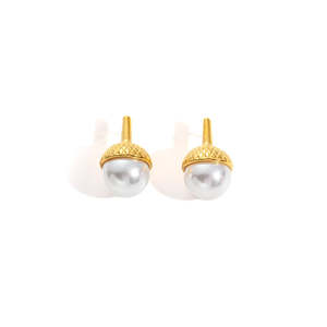 Pendientes de Moda con Perlas, Diseño Sostenible y Resistente, Acero Inoxidable 316L con Baño de Oro PVD - Product Image 1