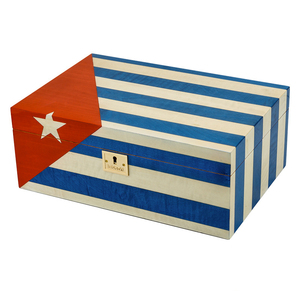 Boîte à cigares édition limitée spéciale avec drapeau Cuba sur humidificateur à cigares à Double couche