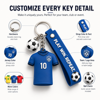 Individuelles Logo Gummi-Fußball-Schlüsselanhänger 3D Weicher PVC Fußball-Trikot-Schlüsselanhänger Globales Fußball-Event Fan-Souvenir Geschenk Sammlerstück Schlüsselanhänger