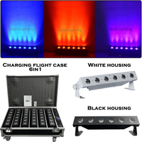 4 projecteurs LED sans fil DMX RGBWA+UV 6*18W à piles, rechargeables, pour mariage, DJ, fête