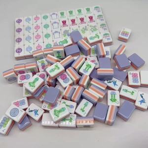 Nouvelles Tuiles de Mahjong Américain de Luxe 2026, 4 Couches en Acrylique, Motif Pieon Vert, 160 Pièces, Idéales pour les Jeux de Camping, OMM, NMJL - Product Image 1