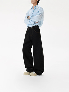 Pantalones de mezclilla para hombre con detalle de costura Harbor, corte ajustado, color <span class=keywords><strong>vino</strong></span> - Product Image 2