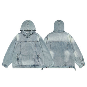 Áo hoodie nam chất liệu cotton dày dặn, kiểu dáng rộng thùng thình, tay áo trễ vai, phong cách đường phố, may theo yêu cầu tại xưởng. - Product Image 2