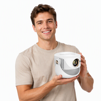 Projecteur intelligent à mise au point manuelle, correction automatique de la distorsion trapézoïdale verticale, courte focale, compatible 3D intégré, vidéo home cinéma 120 pouces